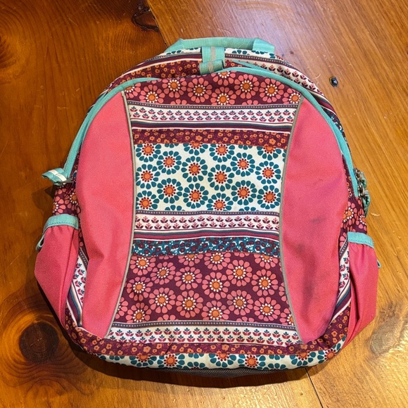 GARNET HILL KIDS Girls BoHo Floral Pink Backpack K-5 - Picture 1 of 10